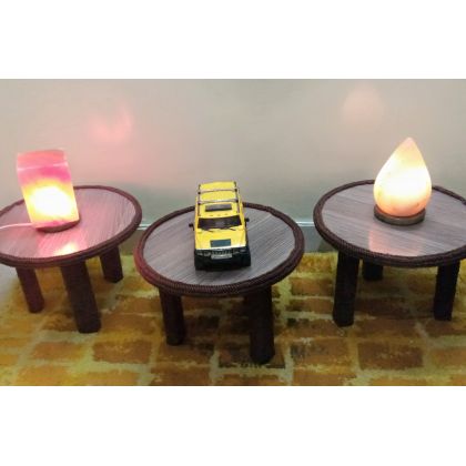 wooden short height round table 